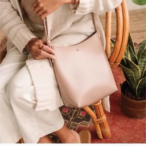NEW SAMARA Vegan Crossbody Shoulder Bag w Adjustable Strap - Neutral Lightweight